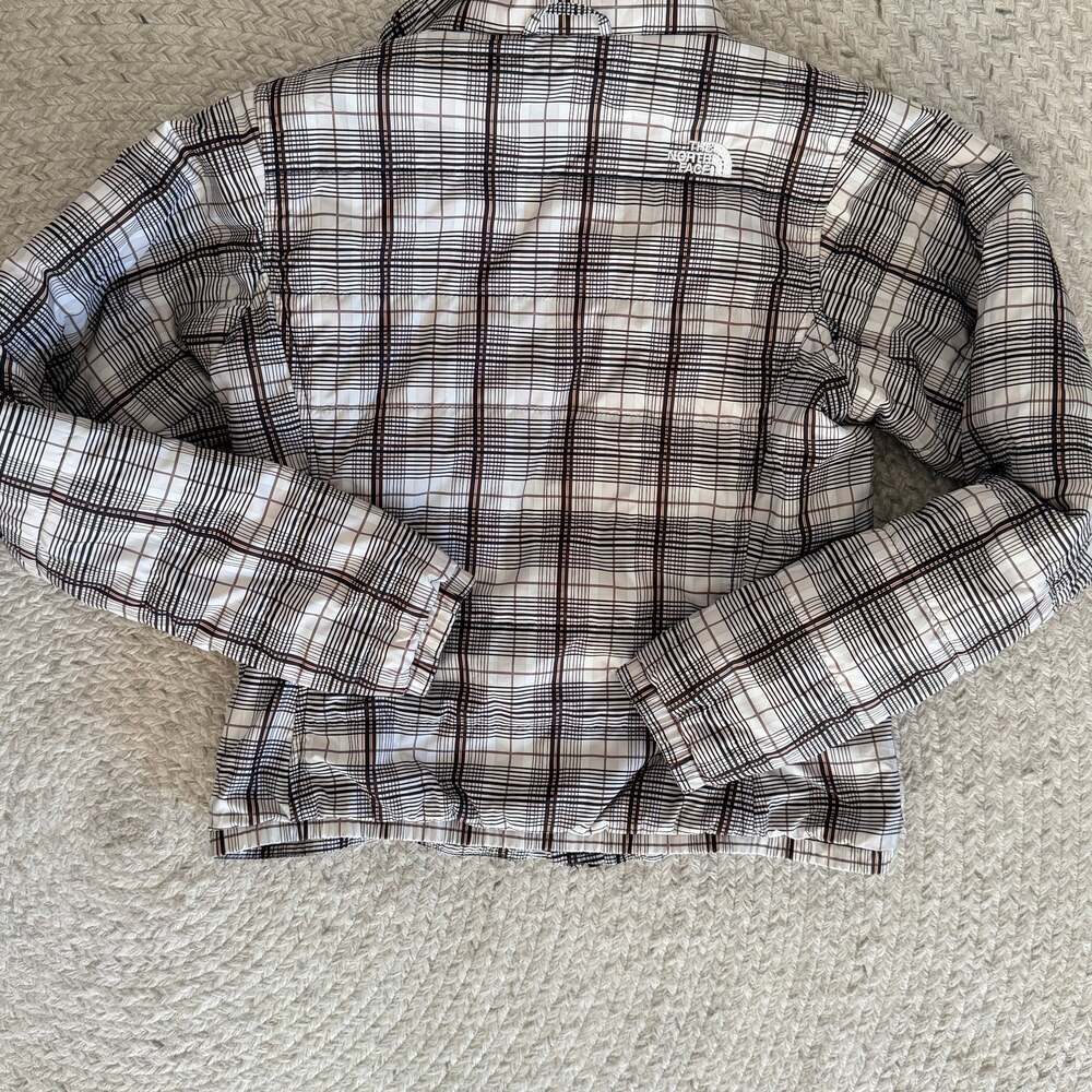 The North Face Brown Plaid Puffer Jacket XS - Picture 5 of 7